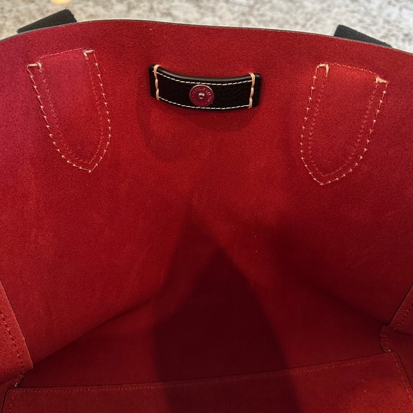 Coach Black Pebble Leather Derby Tote New with Tags Burgundy Red Interior - Picture 12 of 16